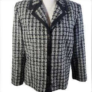 Judith Hart Petites women's size 16P black white and gray jacket